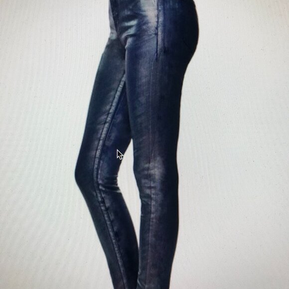 Lands End Navy Blue Metallic-coated slim ankle jeans, 7/8, nwot - Picture 2 of 6